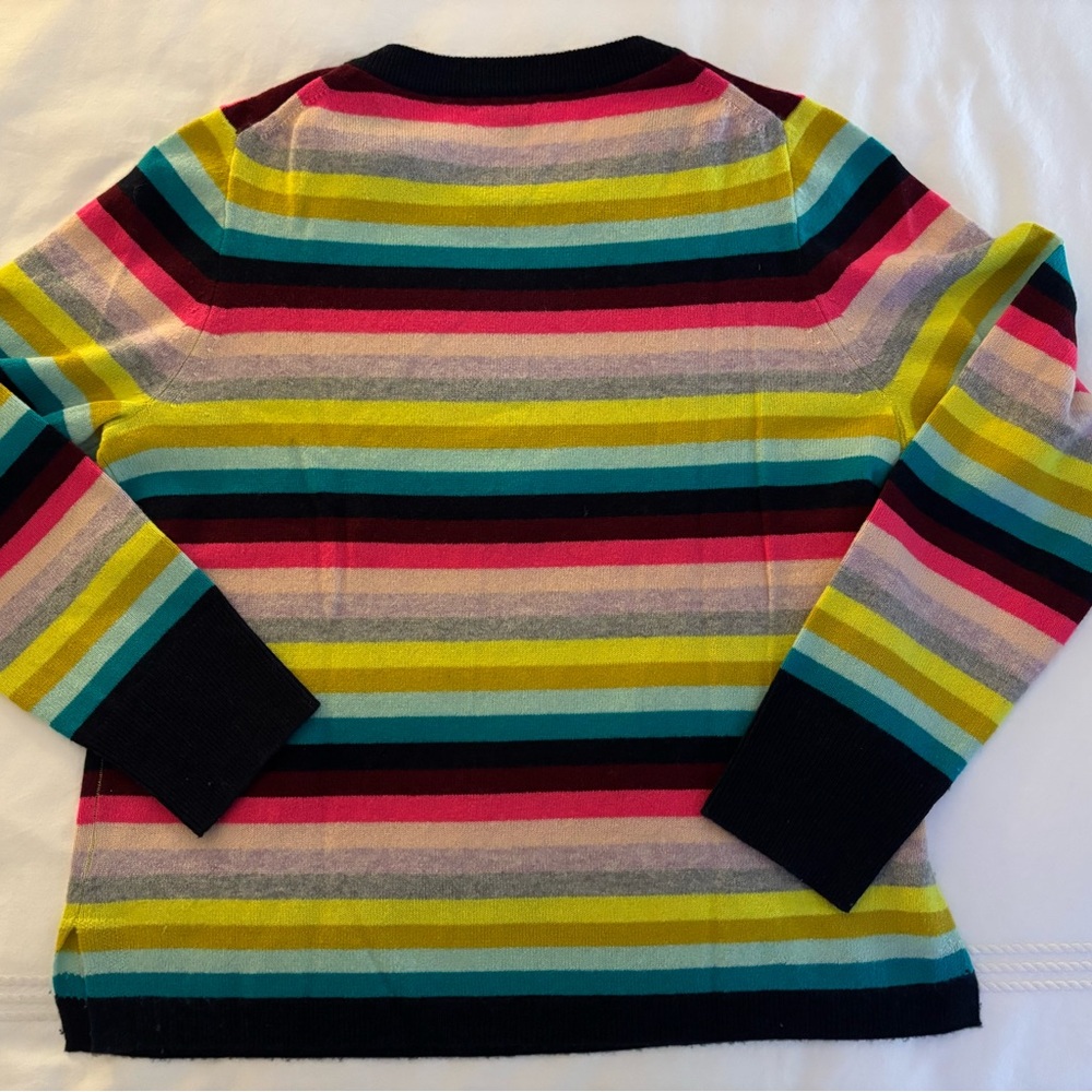 J. Crew Colorful Cashmere Striped Crewneck Sweater - Picture 5 of 5